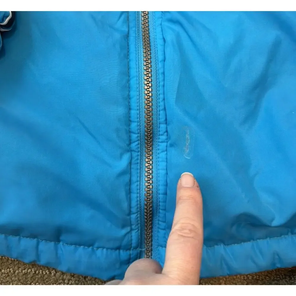 Vtg Adidas Reversible Aqua/Gray Hooded Jacket‎ Sz Large Retro Windbreaker Y2K